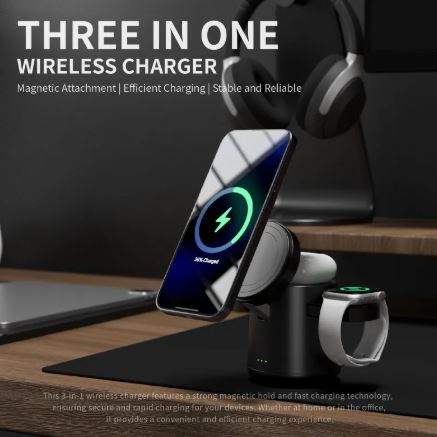 15W Magnetic Three-in-one Wireless Charger